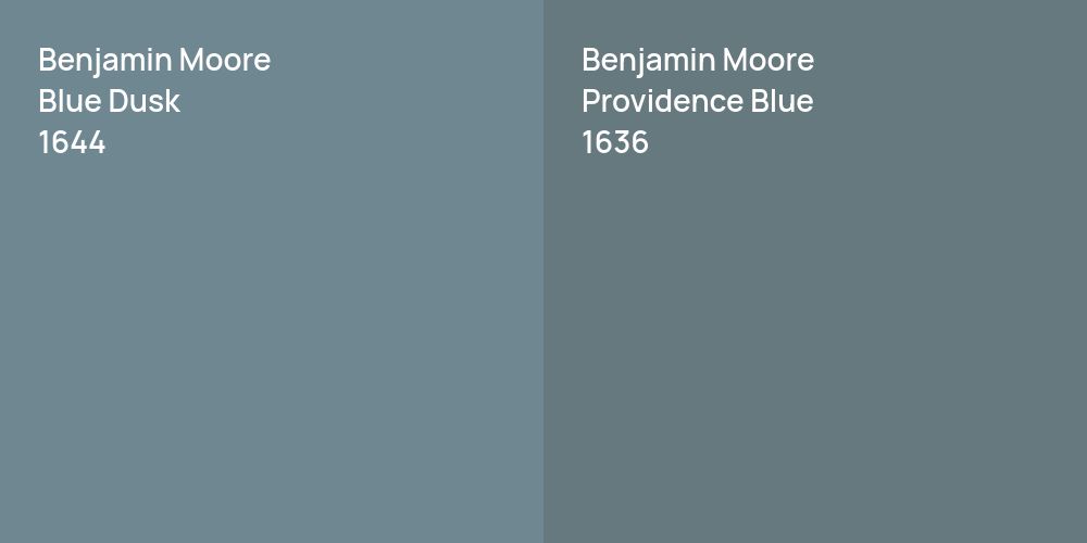 Benjamin Moore Blue Dusk vs. Benjamin Moore Providence Blue