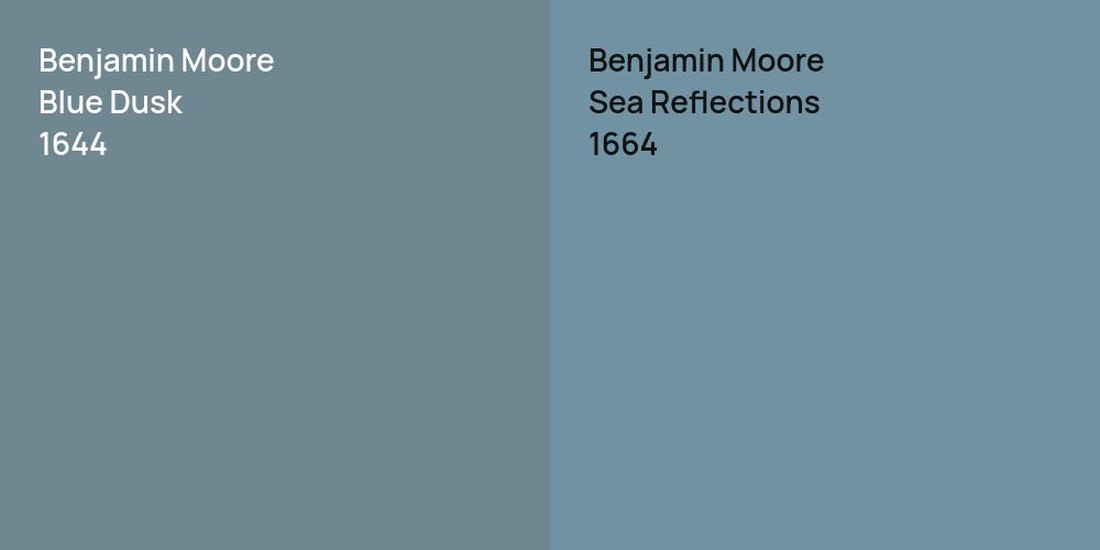 Benjamin Moore Blue Dusk vs. Benjamin Moore Sea Reflections