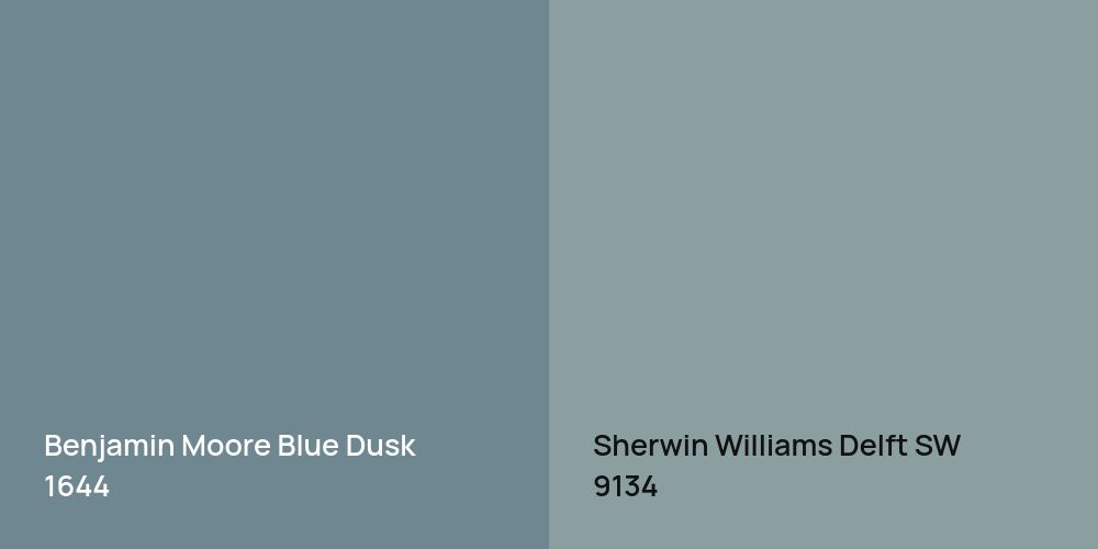 Benjamin Moore Blue Dusk vs. Sherwin Williams Delft