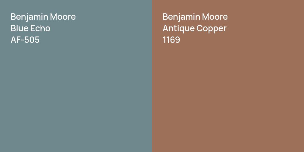 Benjamin Moore Blue Echo vs. Benjamin Moore Antique Copper