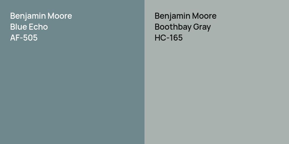 Benjamin Moore Blue Echo vs. Benjamin Moore Boothbay Gray