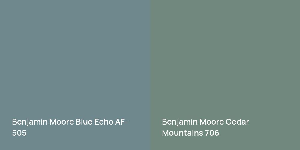 Benjamin Moore Blue Echo vs. Benjamin Moore Cedar Mountains