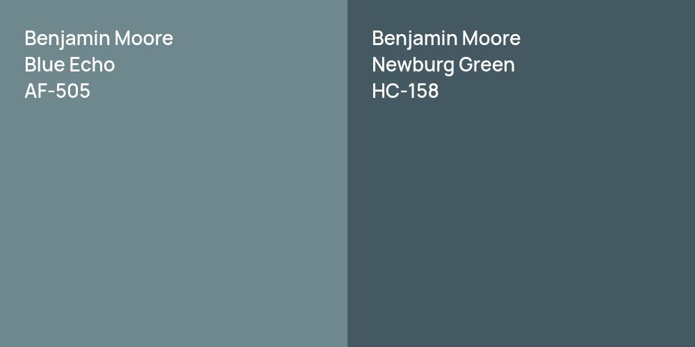 Benjamin Moore Blue Echo vs. Benjamin Moore Newburg Green