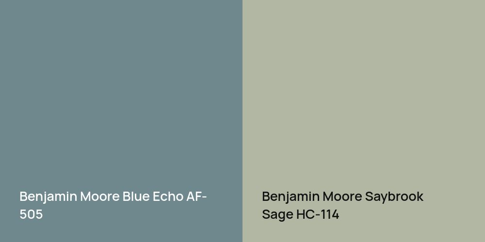 Benjamin Moore Blue Echo vs. Benjamin Moore Saybrook Sage