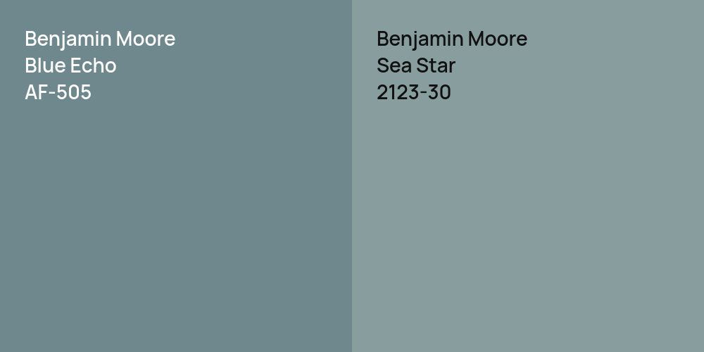 Benjamin Moore Blue Echo vs. Benjamin Moore Sea Star