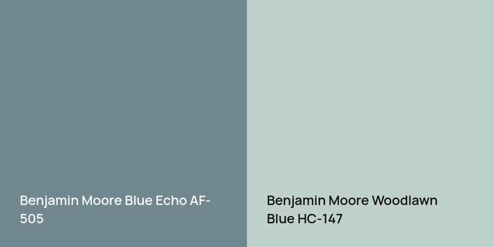 Benjamin Moore Blue Echo vs. Benjamin Moore Woodlawn Blue