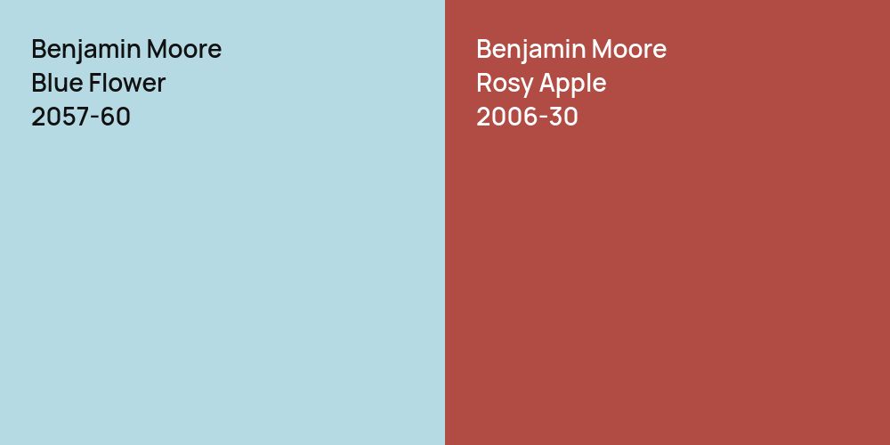 Benjamin Moore Blue Flower vs. Benjamin Moore Rosy Apple