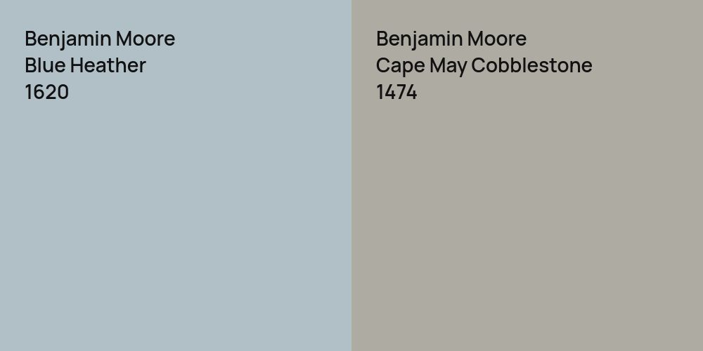 Benjamin Moore Blue Heather vs. Benjamin Moore Cape May Cobblestone