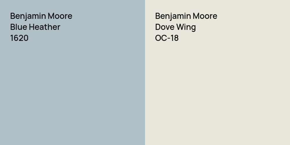 Benjamin Moore Blue Heather vs. Benjamin Moore Dove Wing