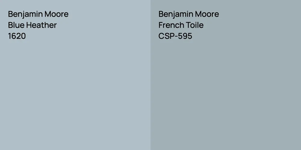 Benjamin Moore Blue Heather vs. Benjamin Moore French Toile