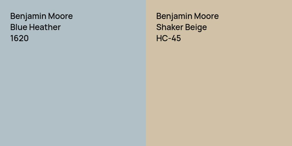 Benjamin Moore Blue Heather vs. Benjamin Moore Shaker Beige