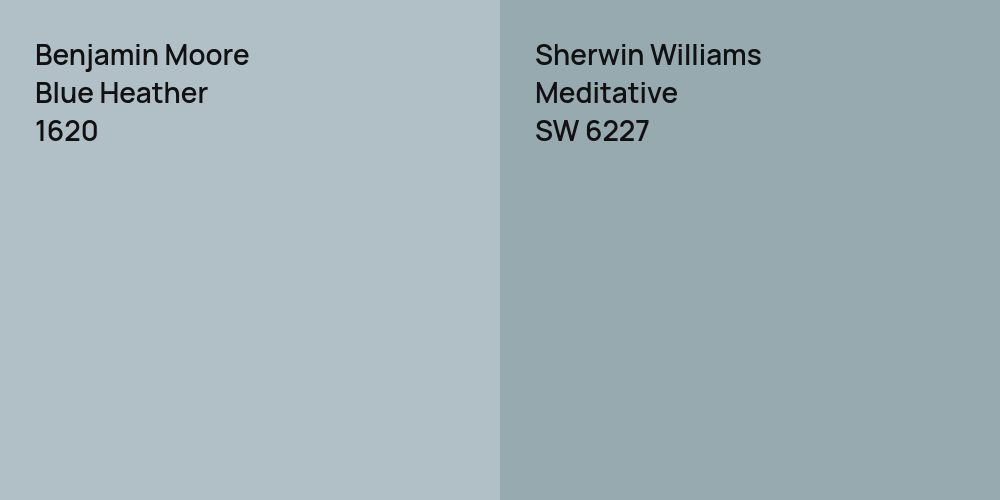 Benjamin Moore Blue Heather vs. Sherwin Williams Meditative