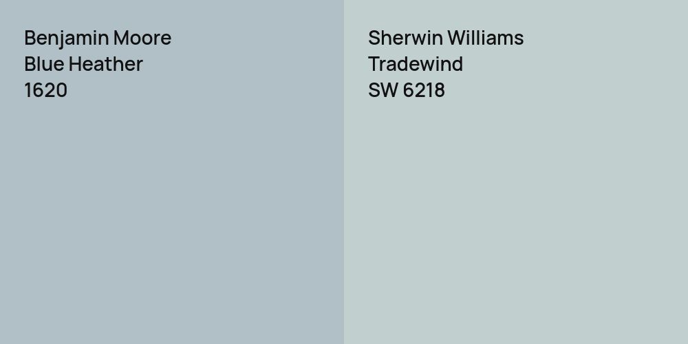 Benjamin Moore Blue Heather vs. Sherwin Williams Tradewind