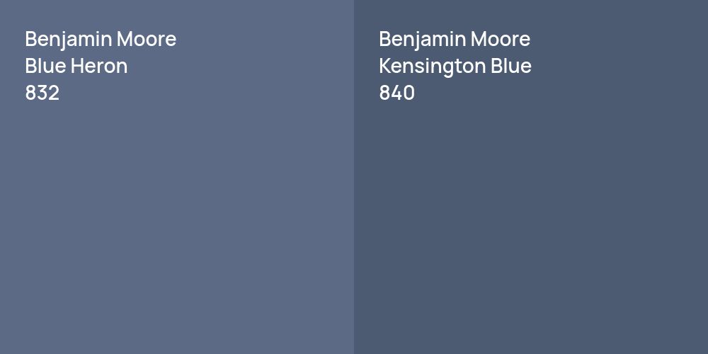 Benjamin Moore Blue Heron vs. Benjamin Moore Kensington Blue