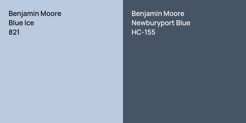 Benjamin Moore Blue Ice vs. Benjamin Moore Newburyport Blue