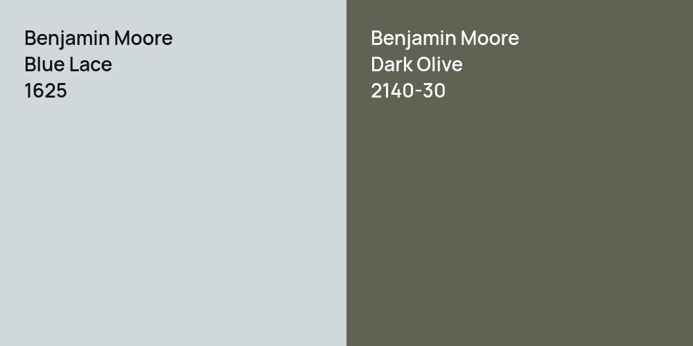 Benjamin Moore Blue Lace vs. Benjamin Moore Dark Olive