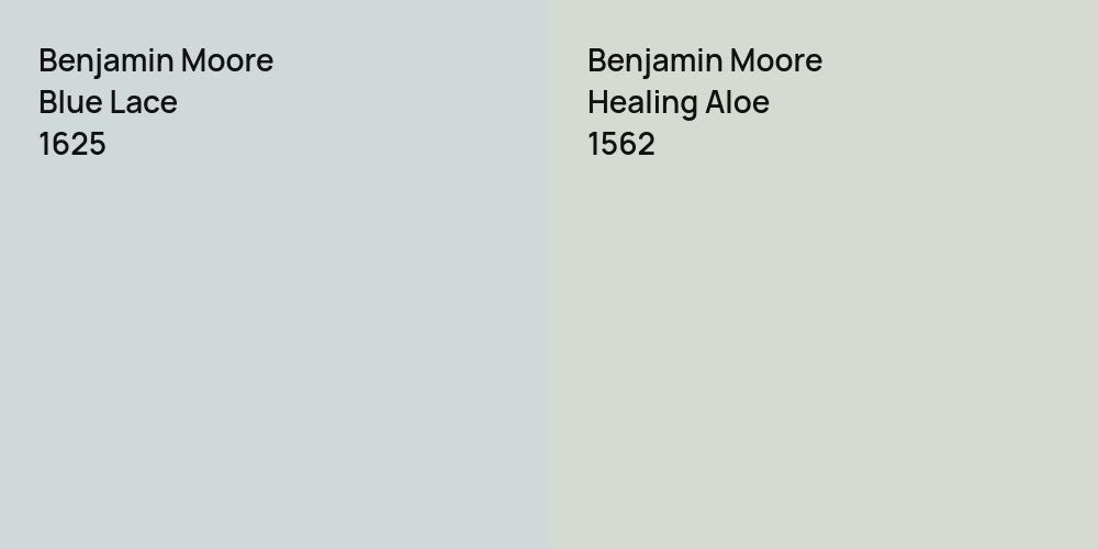 Benjamin Moore Blue Lace vs. Benjamin Moore Healing Aloe