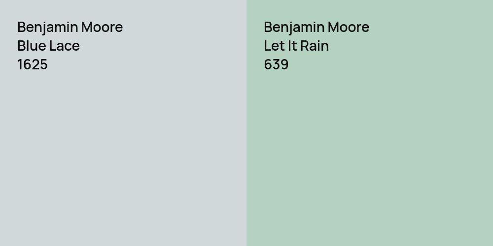 Benjamin Moore Blue Lace vs. Benjamin Moore Let It Rain