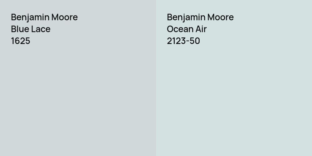 Benjamin Moore Blue Lace vs. Benjamin Moore Ocean Air