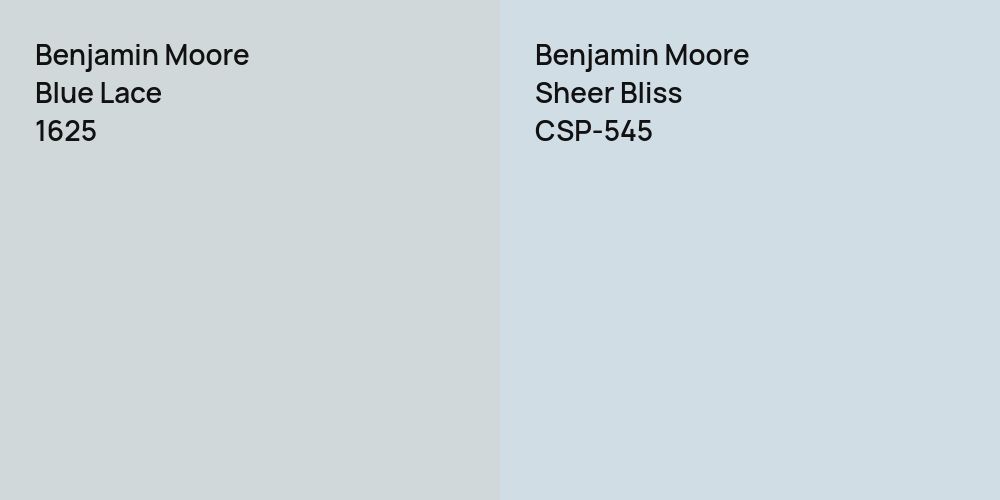 Benjamin Moore Blue Lace vs. Benjamin Moore Sheer Bliss