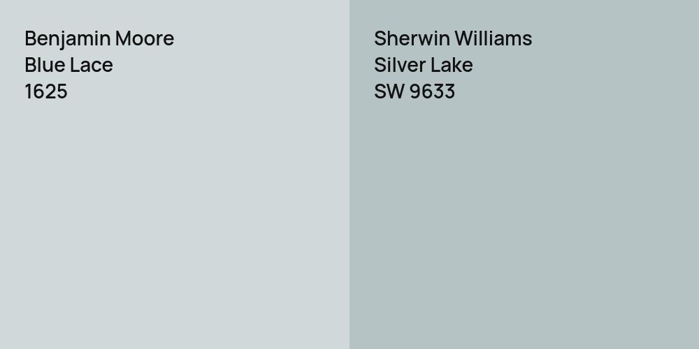 Benjamin Moore Blue Lace vs. Sherwin Williams Silver Lake