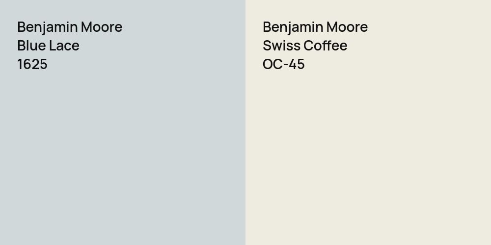 Benjamin Moore Blue Lace vs. Benjamin Moore Swiss Coffee