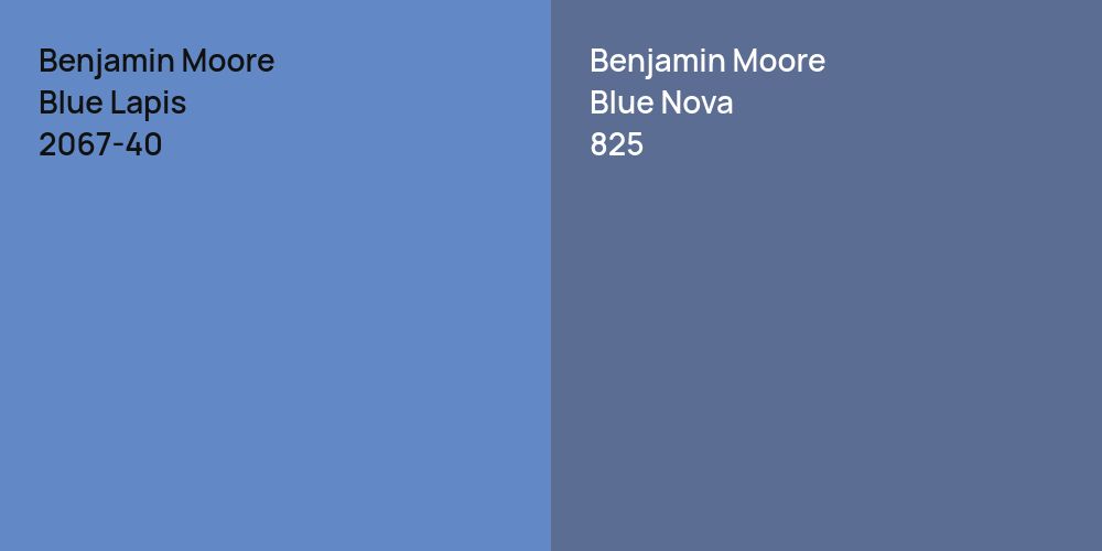 Benjamin Moore Blue Lapis vs. Benjamin Moore Blue Nova