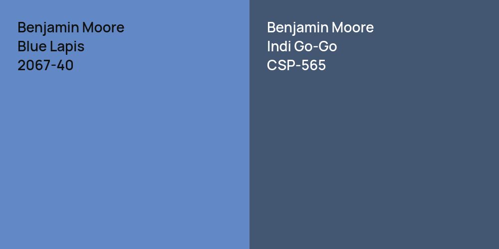 Benjamin Moore Blue Lapis vs. Benjamin Moore Indi Go-Go