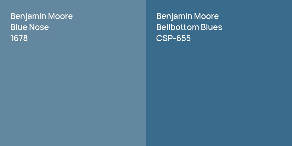 Benjamin Moore Blue Nose vs. Benjamin Moore Bellbottom Blues