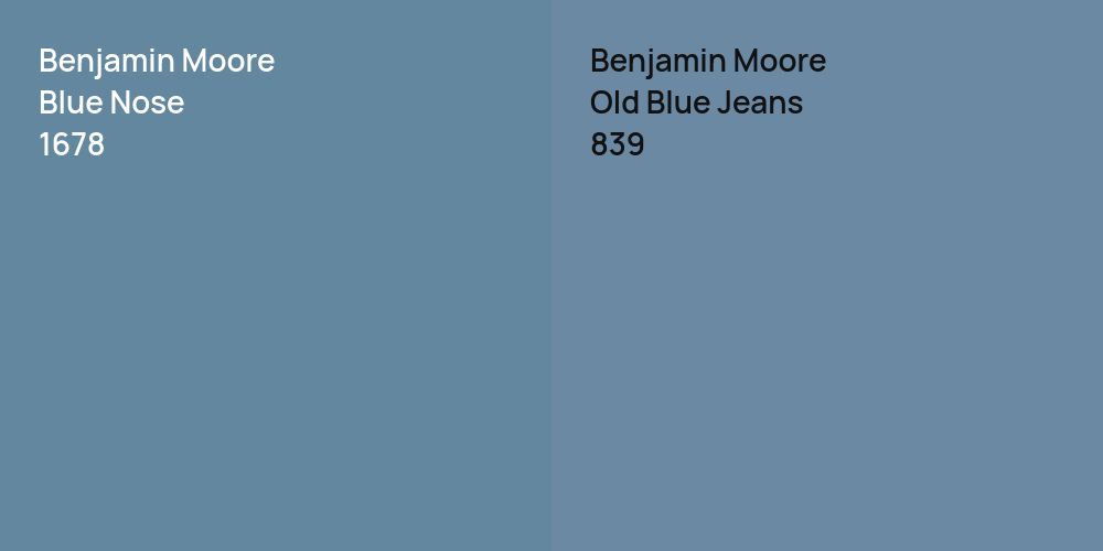 Benjamin Moore Blue Nose vs. Benjamin Moore Old Blue Jeans