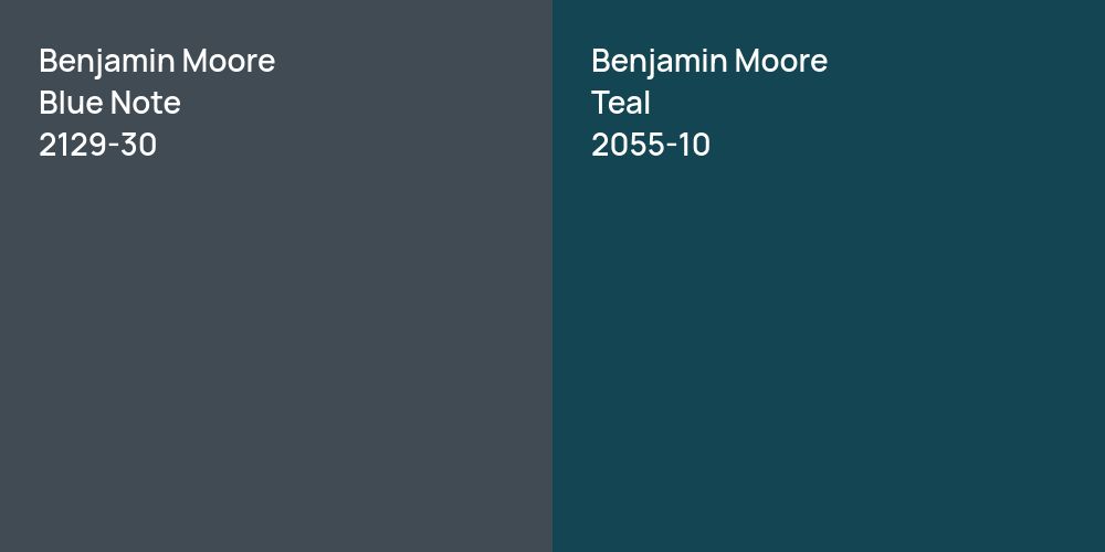 Benjamin Moore Blue Note vs. Benjamin Moore Teal