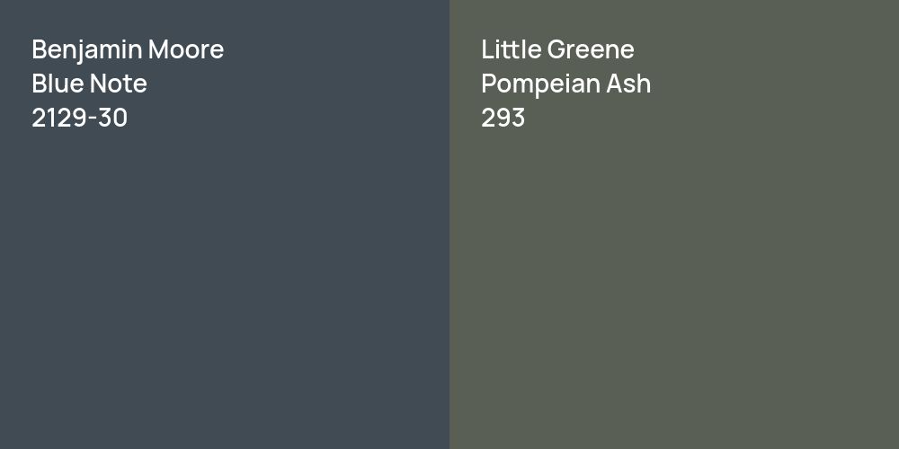 Benjamin Moore Blue Note vs. Little Greene Pompeian Ash