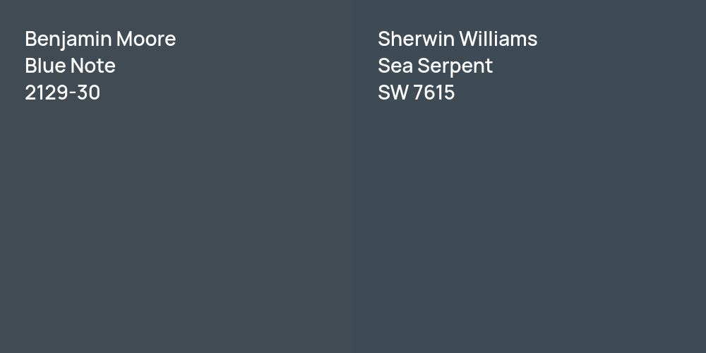 Benjamin Moore Blue Note vs. Sherwin Williams Sea Serpent