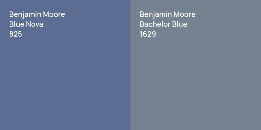 Benjamin Moore Blue Nova vs. Benjamin Moore Bachelor Blue