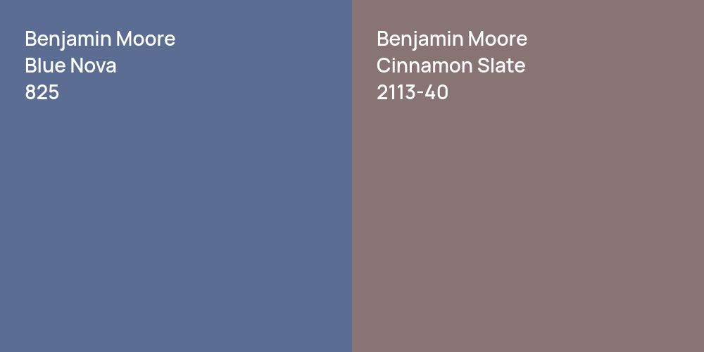 Benjamin Moore Blue Nova vs. Benjamin Moore Cinnamon Slate