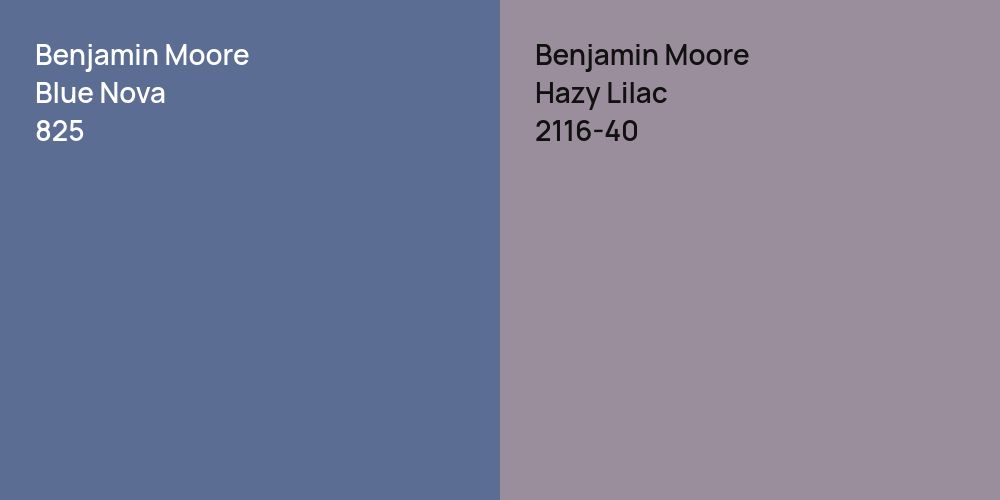 Benjamin Moore Blue Nova vs. Benjamin Moore Hazy Lilac