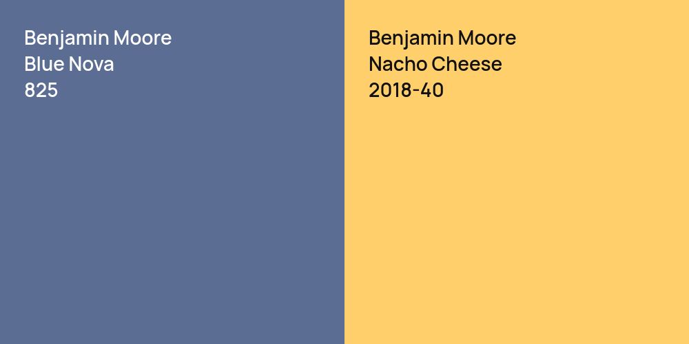 Benjamin Moore Blue Nova vs. Benjamin Moore Nacho Cheese