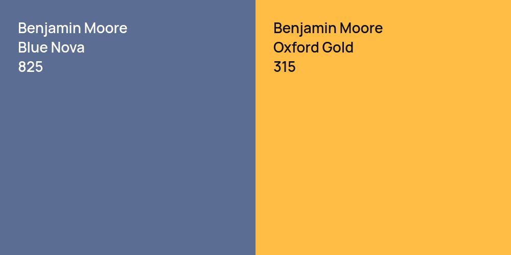 Benjamin Moore Blue Nova vs. Benjamin Moore Oxford Gold