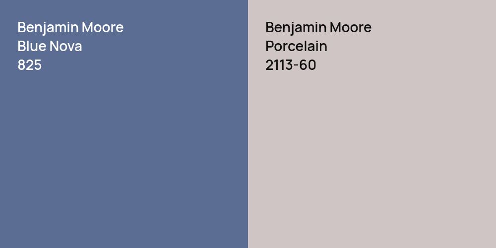 Benjamin Moore Blue Nova vs. Benjamin Moore Porcelain