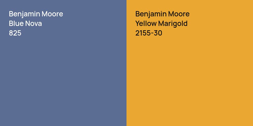 Benjamin Moore Blue Nova vs. Benjamin Moore Yellow Marigold