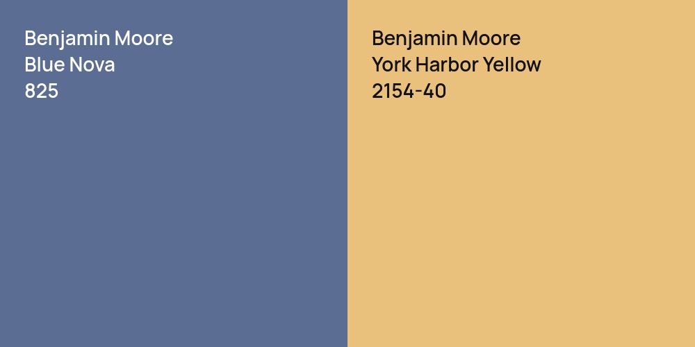 Benjamin Moore Blue Nova vs. Benjamin Moore York Harbor Yellow