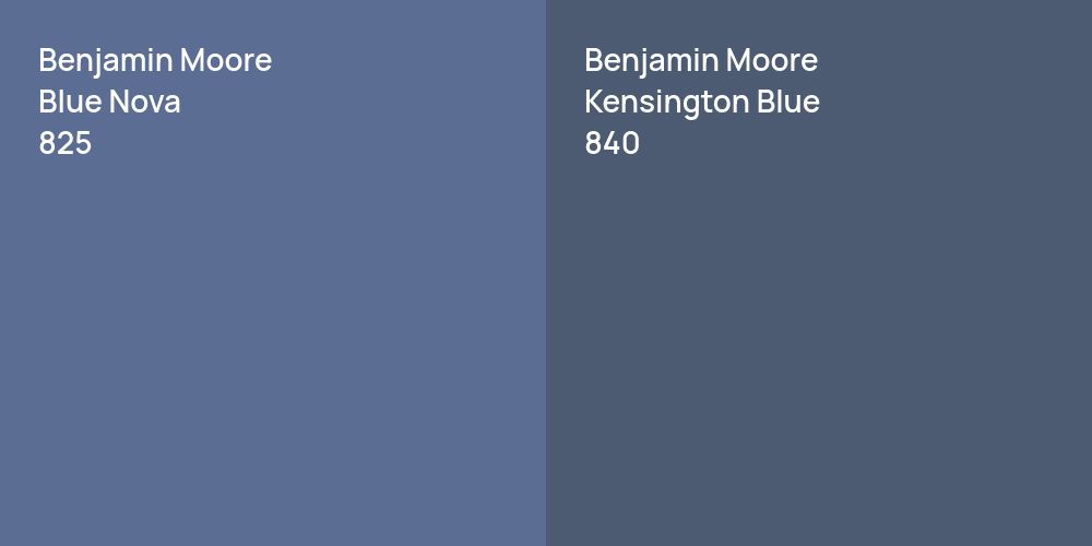 Benjamin Moore Blue Nova vs. Benjamin Moore Kensington Blue