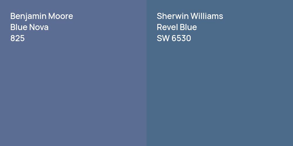 Benjamin Moore Blue Nova vs. Sherwin Williams Revel Blue