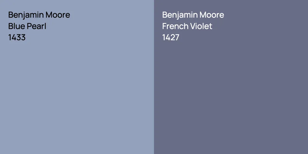 Benjamin Moore Blue Pearl vs. Benjamin Moore French Violet