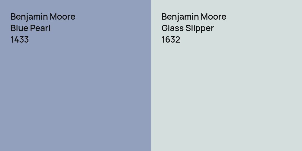 Benjamin Moore Blue Pearl vs. Benjamin Moore Glass Slipper