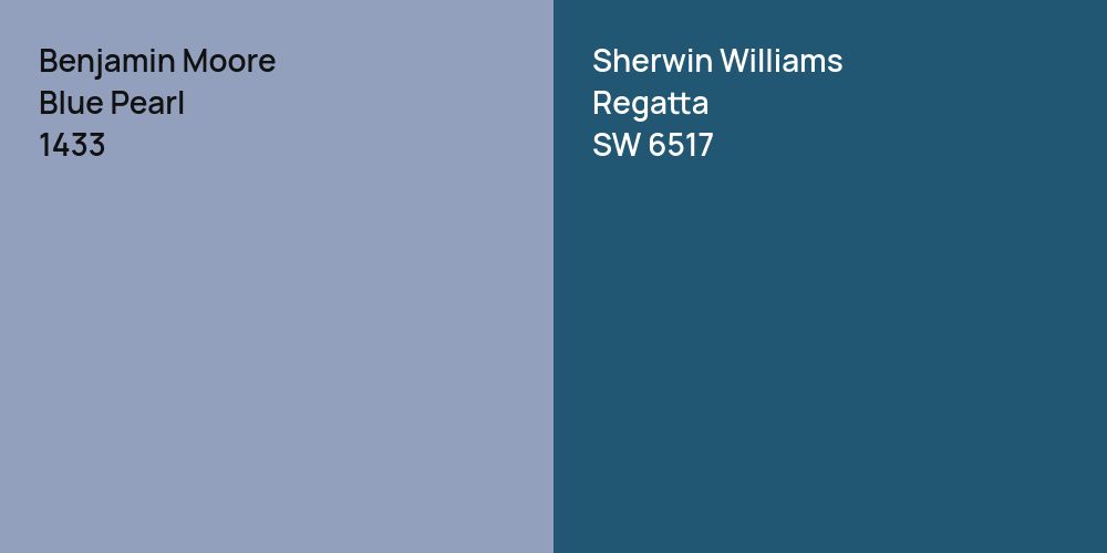 Benjamin Moore Blue Pearl vs. Sherwin Williams Regatta