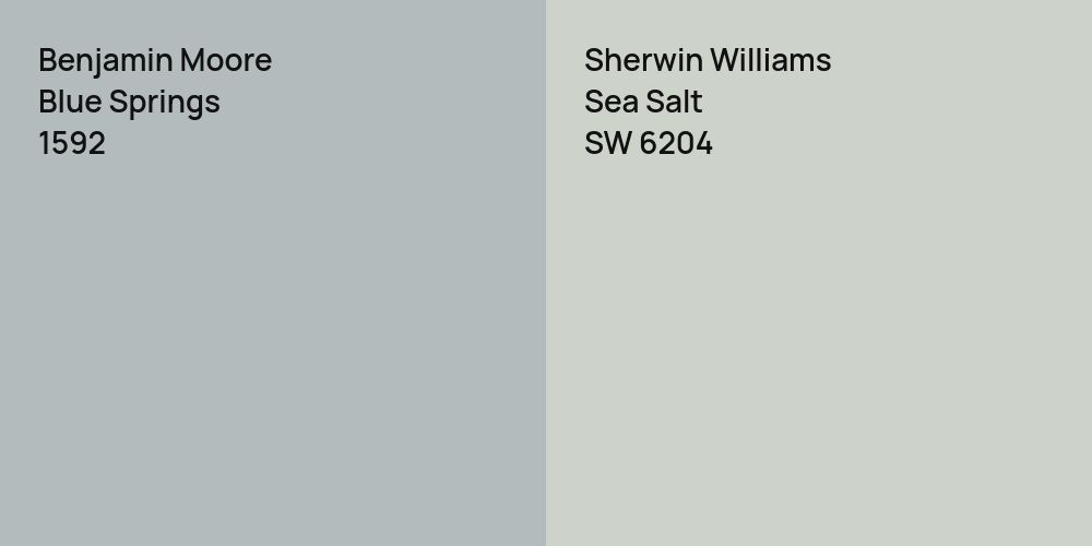 Benjamin Moore Blue Springs vs. Sherwin Williams Sea Salt