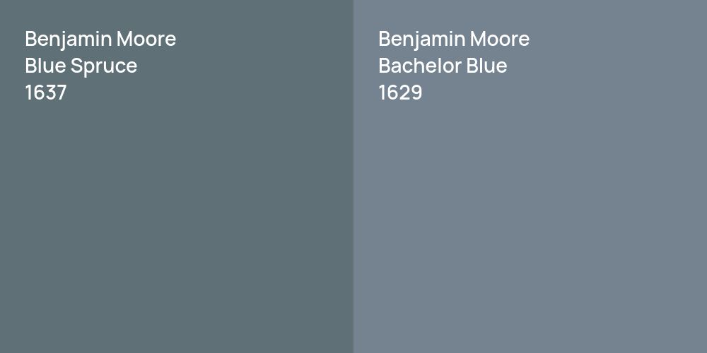 Benjamin Moore Blue Spruce vs. Benjamin Moore Bachelor Blue