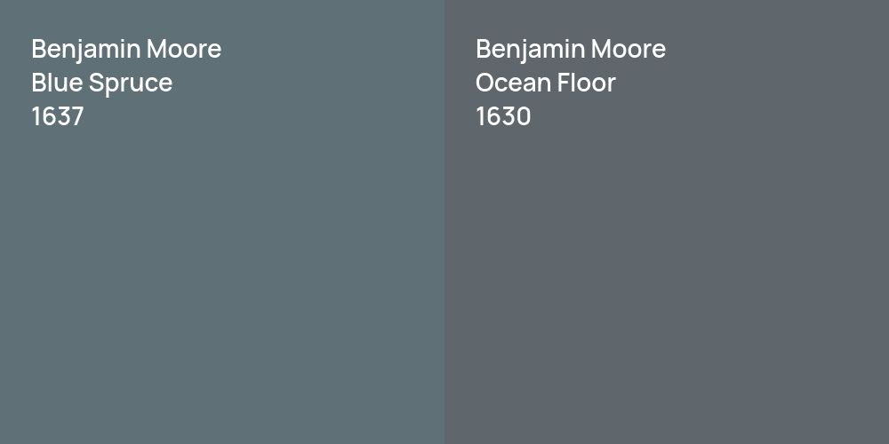 Benjamin Moore Blue Spruce vs. Benjamin Moore Ocean Floor