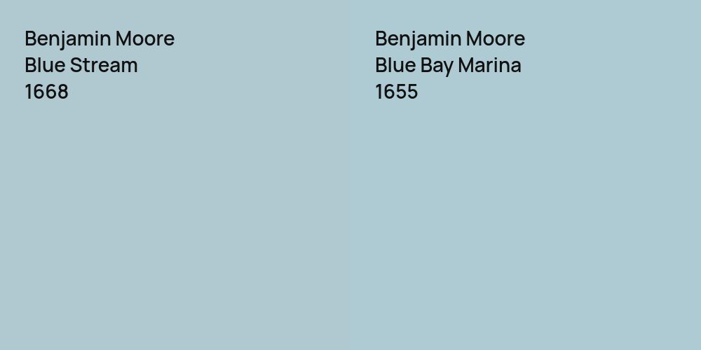 Benjamin Moore Blue Stream vs. Benjamin Moore Blue Bay Marina